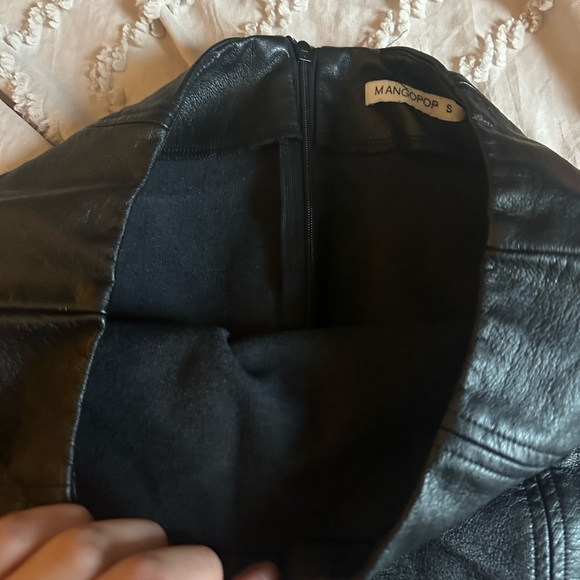 MANGOPOP Faux Black Leather Skirt SIZE S - Picture 7 of 8